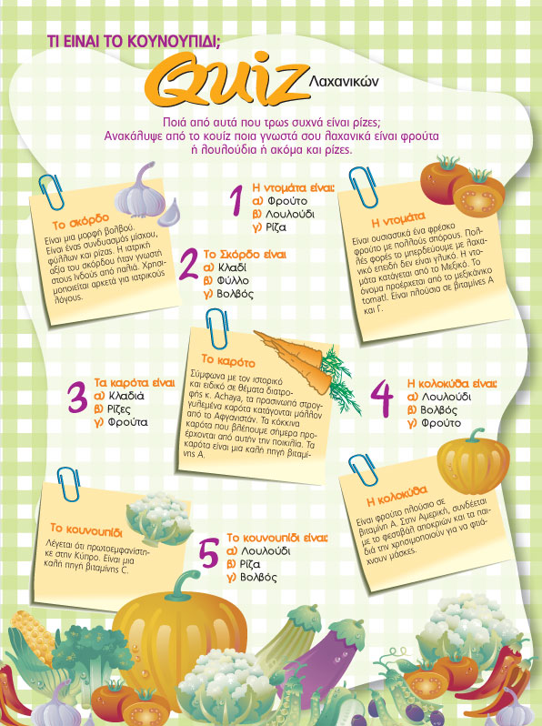 Quiz Λαχανικών